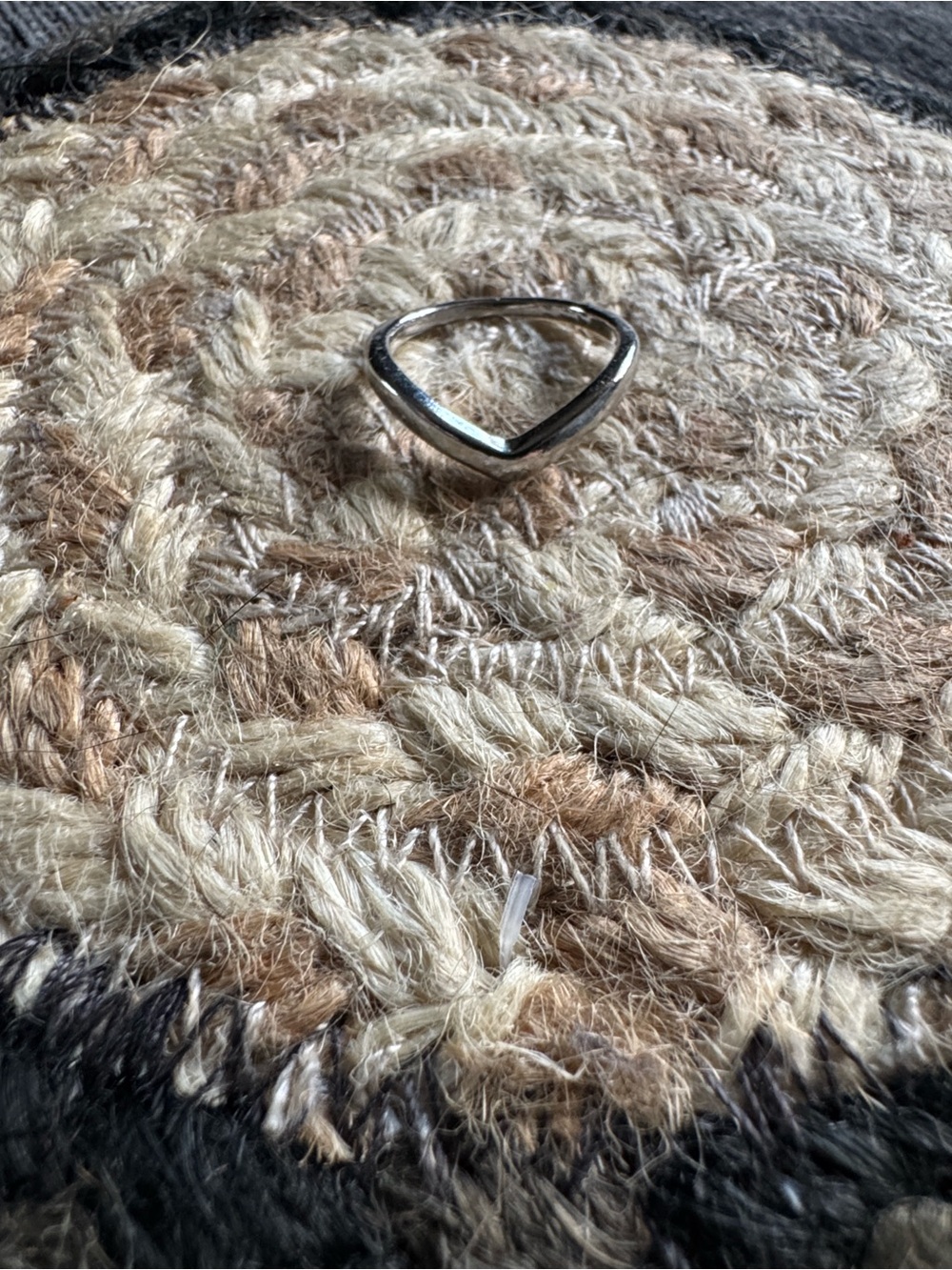 Minimal Silver V-Shaped Ring - Simple Band